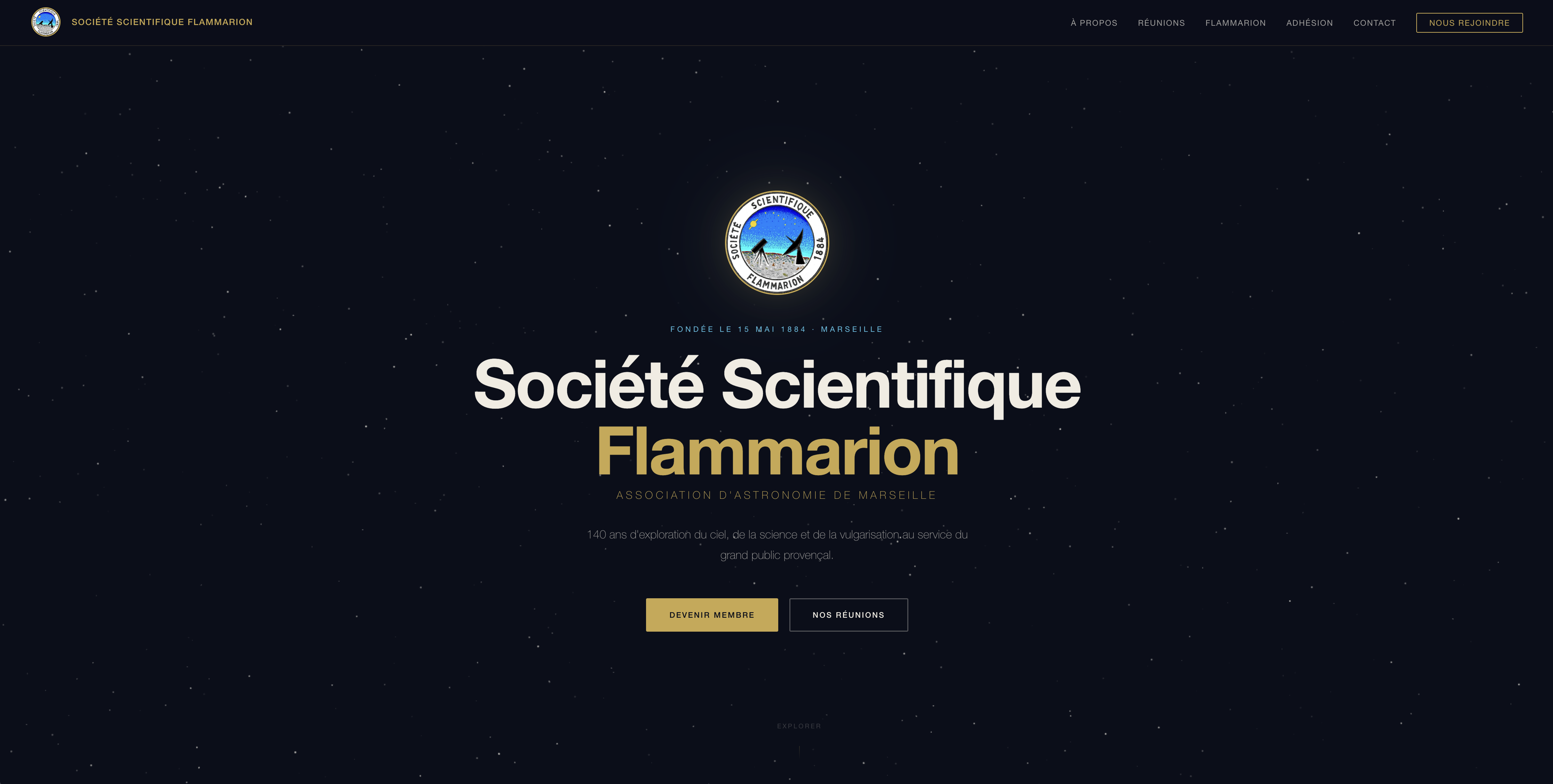 Site internet de la Société Scientifique Flammarion